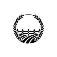 Rustic Farm Emblem, Agricultural Heritage, Circular vector