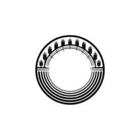 Circular Wheat Emblem, Rustic Harvest Symbol, Circle vector