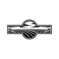 Rustic Horizon Emblem of Rural Serenity and Growth vector