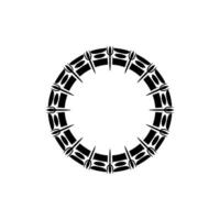 Geometric Tribal Circle, Minimalist , Circular Motif vector