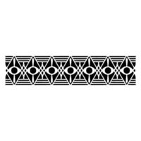 Geometric Deco Border, Minimalist Pattern, Black White, Symmetrical vector