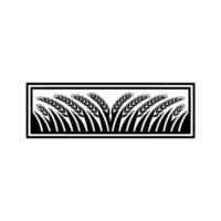 Grain Silhouette Minimalist Wheat Field Emblem vector