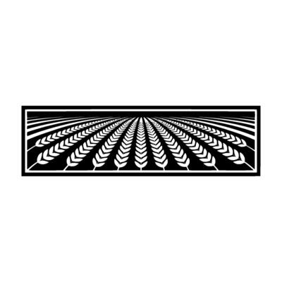 Geometric Wheat Field Emblem, Minimalist Harvest - Radial