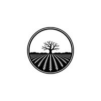 Rustic Tree Emblem, Agricultural Heritage, Circular Symbol vector