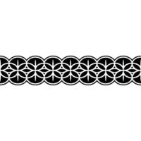 Geometric Flower Border, Minimalist , Circular Motif vector