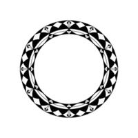 Geometric Circle Frame, Black White Pattern, Minimalist vector