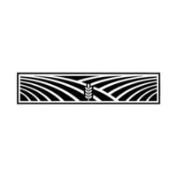 Abstract Wheat Field Emblem, Minimalist Agricultural, Geometric vector