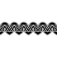 Geometric Wave Border, Stylized Black Gray Pattern vector