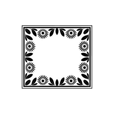 Geometric Floral Border, Vintage Style, Decorative Frame