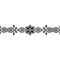 Elegant Floral Border, Vintage , Minimalist Ornamentation - Line vector