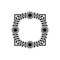 Floral Square Frame, Botanical Border, Elegant vector