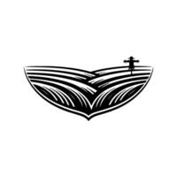 Rustic Guardian Harvest Silhouette Emblem vector