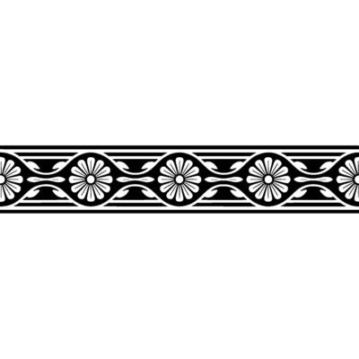 Art Deco Floral Border, Elegant , Vintage Motif, Artdeco