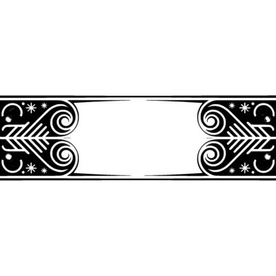 Stylized Black White Ornamental Border, Vintage