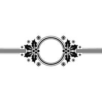 Elegant Holly Frame, Winter Element vector