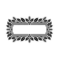 Elegant Winter Frame, Botanical Ornamentation, Festive vector