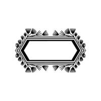 Geometric Floral Hexagon Frame, Vintage Elegance vector