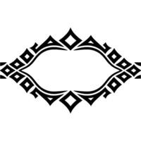 Geometric Tribal Frame, Black White, Decorative Border, Element vector