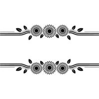 Elegant Sunflower Border, Minimalist , Decorative Element vector