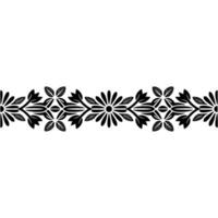 Intricate Floral Border, Vintage Style, Decorative Element, Line vector