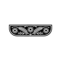 Stylized Black Botanical Border, Minimalist vector