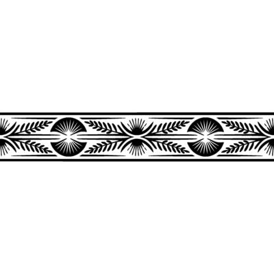 Geometric Leaf Border, Vintage Style, Elegant