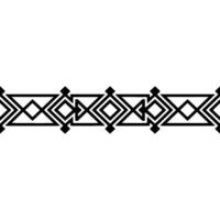 Geometric Deco Border Minimalist Black White Pattern, Line vector