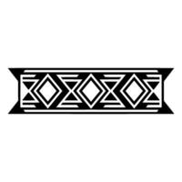 Geometric Deco Border, Stylized Black White Pattern, Linear vector