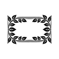 Elegant Botanical Frame, Art Deco Style, Leaves vector