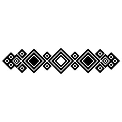 Geometric Border, Tribal Pattern, Minimalist, Diamonds