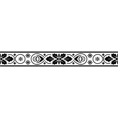 Elegant Winter Border, Intricate Black White