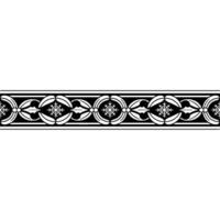 Intricate Black and White Snowflake Border, Vintage vector