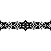 Elegant Winter Border Stylized Snowflakes and Swirls vector