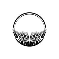 Circular Wheat Emblem, Rustic Harvest Symbol, Ears vector