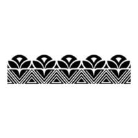 Geometric Deco Border, Stylized Black White Pattern, Vintage vector