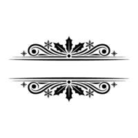 Elegant Victorian Holly Border, Vintage Element vector