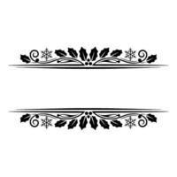 Elegant Winter Border, Holly Snowflake Ornamentation vector