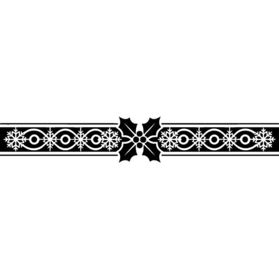 Elegant Winter Border Holly Snowflakes Ornamentation