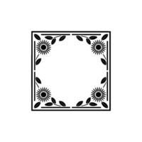 Botanical Square Frame, Elegant Floral Border vector