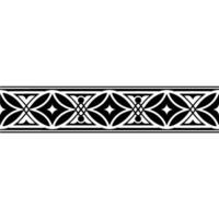 Geometric Border, Art Deco Pattern, Black White, Elegant vector