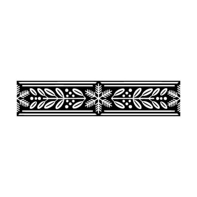 Elegant Winter Border, Stylized Snowflake Foliage