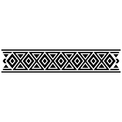 Geometric Tribal Border, Black and White Pattern, Art deco