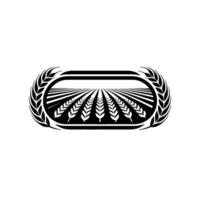 Emblem of Harvest Agricultural Symbol, Vintage Style vector