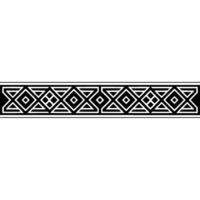 Geometric Tribal Border, Black and White Pattern, Diamond vector