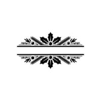 Elegant Winter Divider, Festive Botanical, Holly vector
