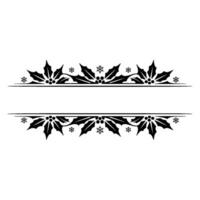 Elegant Winter Border, Holly Snowflakes, Festive vector