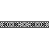 Geometric Black White Border, Stylized Leaf Pattern vector