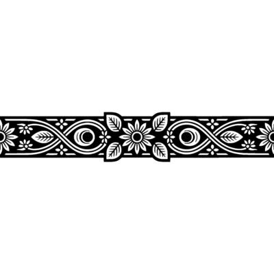 Elegant Floral Border, Vintage Style, Decorative Element - Flower