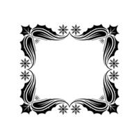 Elegant Winter Frame Holly Snowflake Ornamentation, Ornament vector