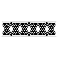 Geometric Deco Border, Minimalist Pattern, Black White, Linear vector
